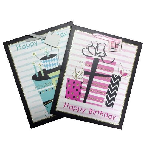 ariana gift bags happy birthday lg asst -- 12 per box