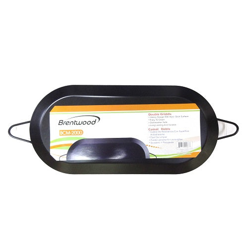 brentwood double griddle pan black -- 12 per case