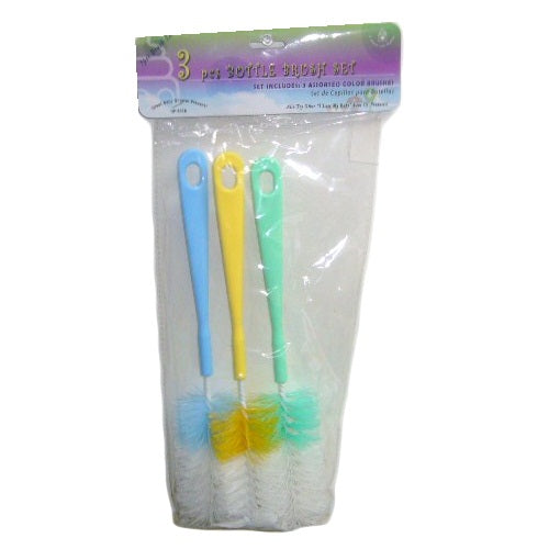 baby bottle brush 3pk asst clrs -- 36 per case