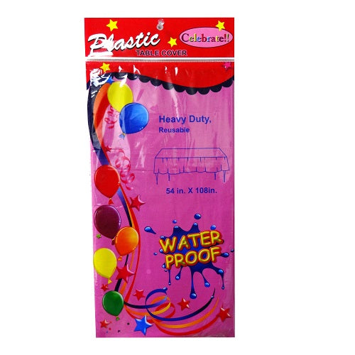 table cover 54 x 108in fuschia plastic -- 12 per box