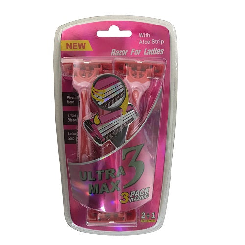 ultra max 3 ladies razors 3pk 2 1 -- 48 per box