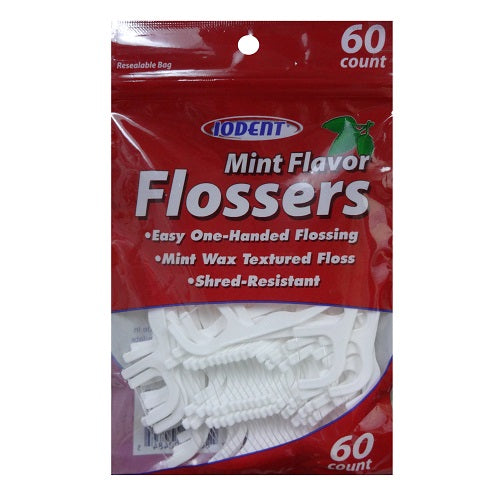 iodent flossers mint flvr 60ct -- 12 per box