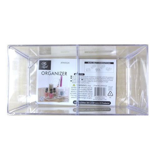 organizer 2 compart 6.5x3.2in clear -- 24 per case