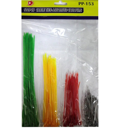 cable ties 100pc asst clrs -- 12 per box