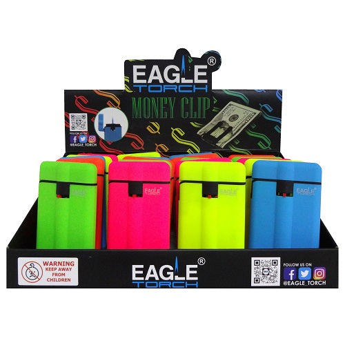eagle torch lighters money clip asst clr -- 20 per box