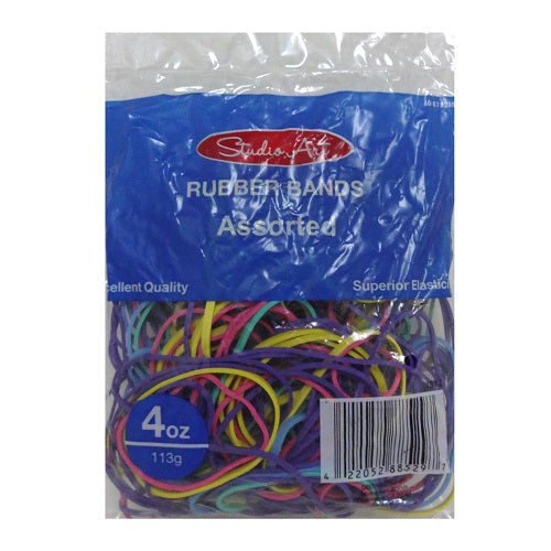rubber bands 4oz asst colors -- 36 per case