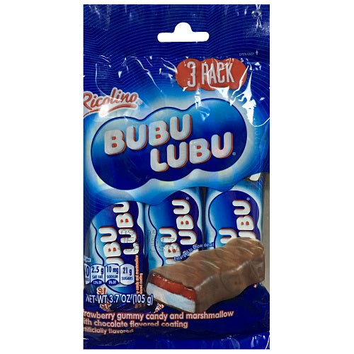bubu lubu strawberry gummy w- mrshmlw 3pc -- 10 per case