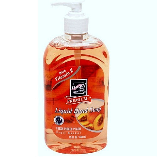 lucky hand soap 14oz peach c-s -- 12 per case