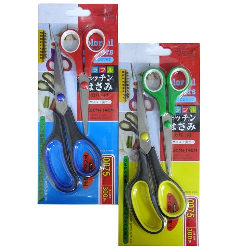 scissors 2pk 19.5cm 14cm asst clrs -- 24 per box