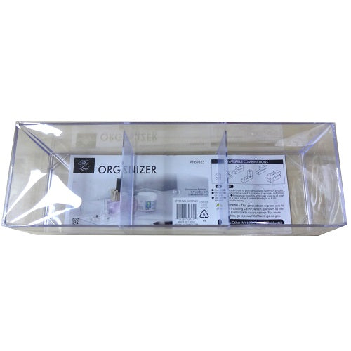 organizer rec 3 compart 9.7x2.2 clear -- 24 per case