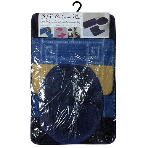 h b bathroom mat 3pc square asst clrs -- 12 per case