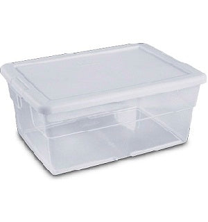 sterilite storage box 16qt wht w- lid -- 12 per case