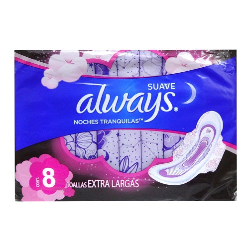 always maxi pads 8ct nights x- lg long -- 12 per case