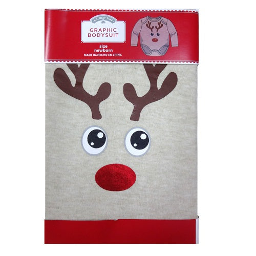 graphic bodysuit reindeer asst sizes -- 14 per case