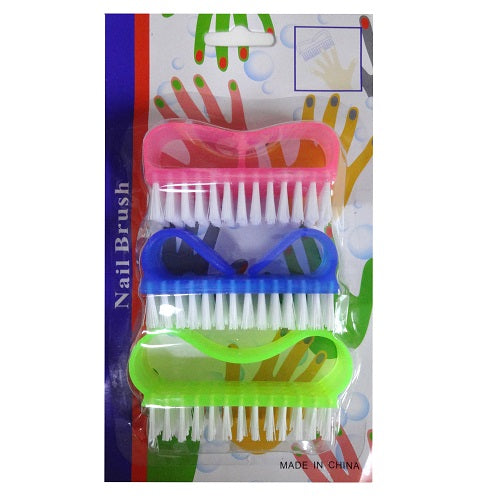 nail brush 3pk asst clrs -- 12 per box
