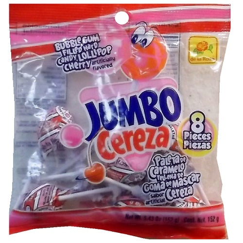 de la rosa jumbo cherry pops 8pc -- 24 per case