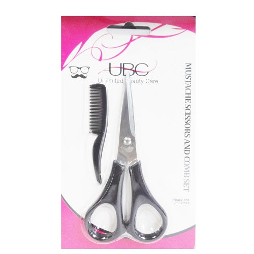 mustache scissors comb set -- 12 per box