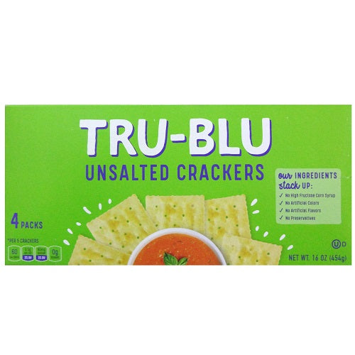 tru- blu 16oz unsalted crackers -- 12 per case