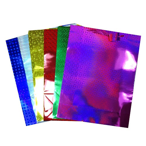 gift bags hologram xl asst clrs -- 12 per box