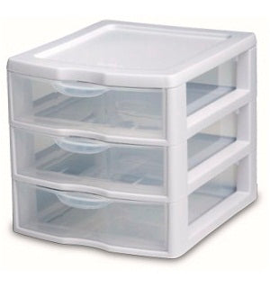 sterilite drawers 3 comp sml clear -- 6 per case
