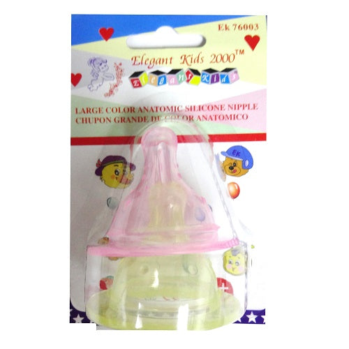 e.k baby bottle nipples 2pc asst clrs -- 12 per box
