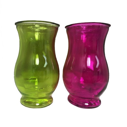 vase glass 6 in asst clrs -- 12 per case