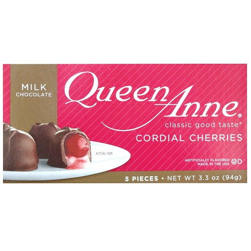 q.a cordial cherries w- milk choc 3.3oz -- 12 per case