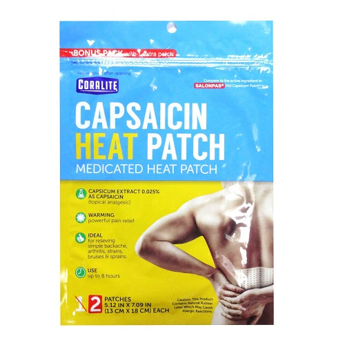 coralite capsaicin heat patch 2pk -- 24 per case