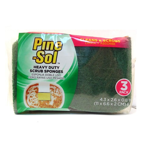 pine- sol hd scrub sponges 3pk 4.3x2.6in -- 10 per case