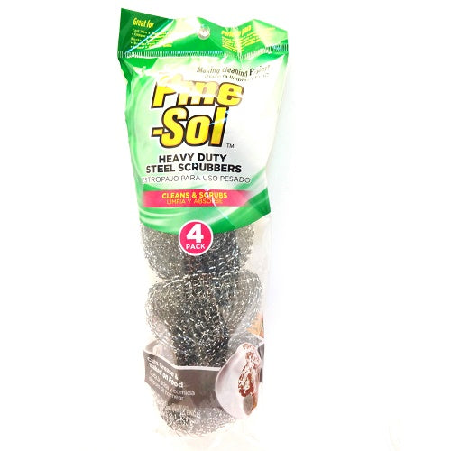 pine- sol hd steel scrubbers 4pk -- 24 per case