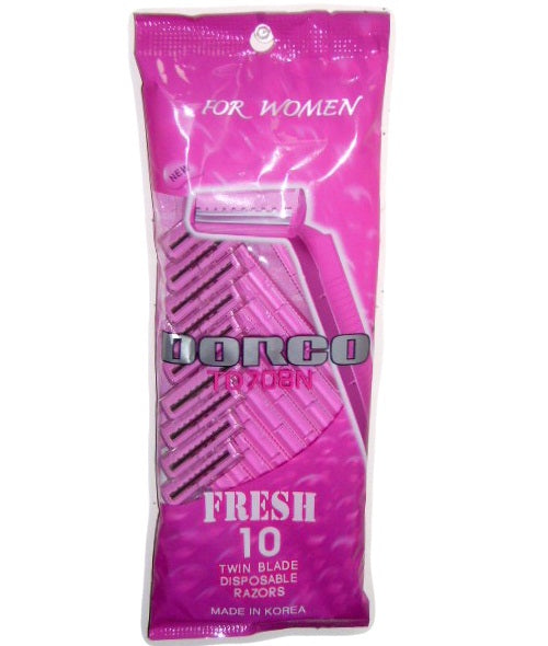 dorco razors 10pk pink fresh twin bla -- 24 per box