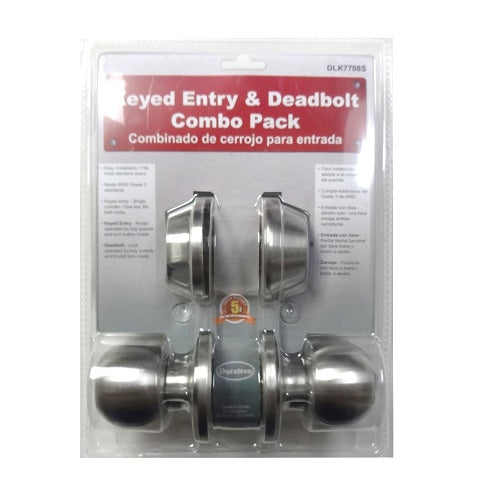 door entrance deadbolt combo pack slvr -- 6 per box