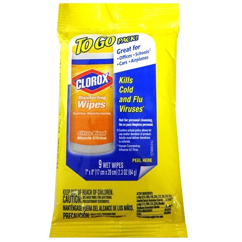 clorox to go wipes 9ct citrus lemon -- 24 per case