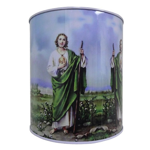 tin saving bank 13.5x15cm san judas dsgn -- 48 per case