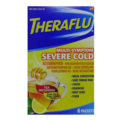 theraflu cold relief 6pk honey lemon -- 6 per box