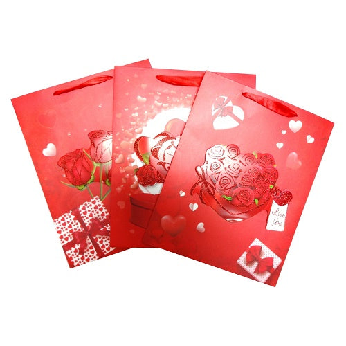 gift bags roses asst medium -- 12 per box