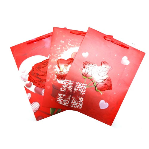 gift bags roses asst large -- 12 per box