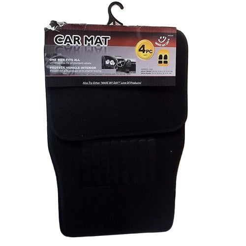car mat 4pc set black -- 12 per case