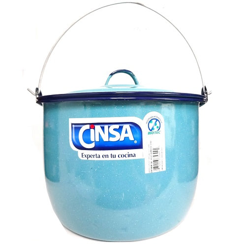 cinsa enamel convex kettle 6qt w- lid -- 6 per case