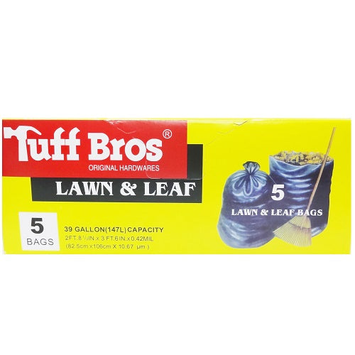 t.b trash bags 39gl 5ct black lwn leaf -- 24 per case