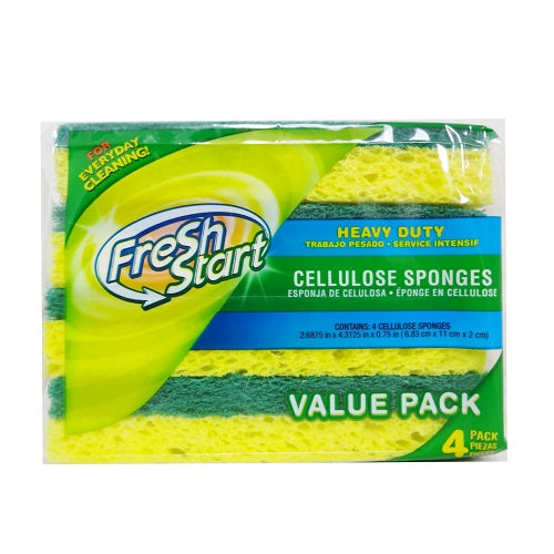 fresh start cellulose sponges 4pk yllw -- 48 per case
