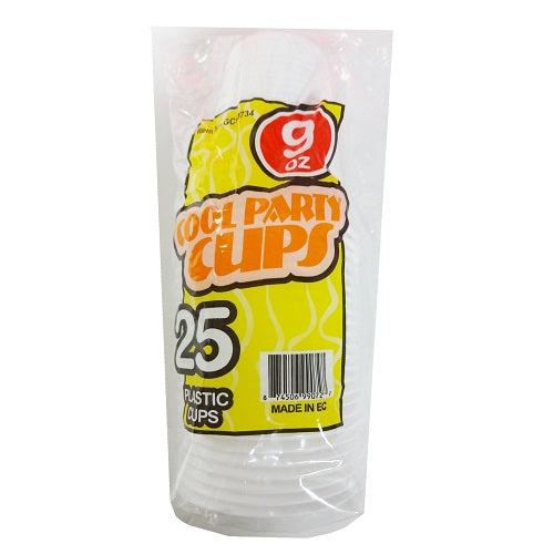 plastic cups 9oz 25ct white -- 48 per case