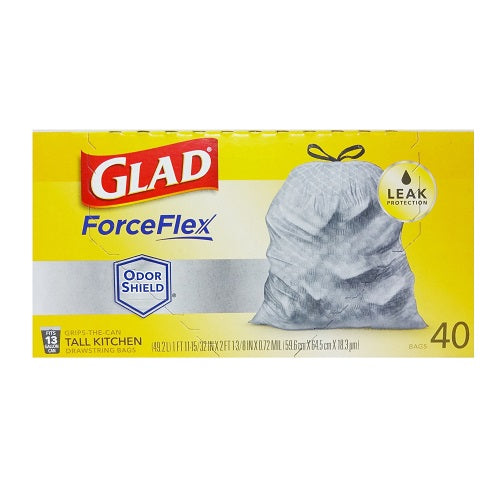 glad tall kitchen bags 40ct 13 gl flex -- 6 per case