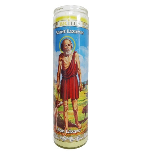 candle 8in san lazaro yellow -- 12 per case
