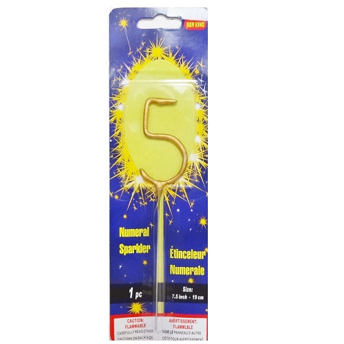 birthday candles 5 sparklers gold -- 12 per box