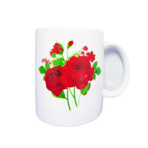 coffee mug 11oz w- red rose -- 48 per case