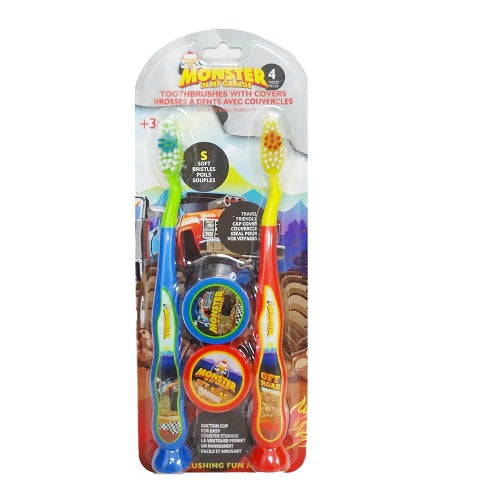 monster toothbrush travel set 4pc -- 24 per case