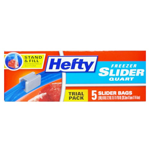 hefty freezer bags slider 5ct quart -- 24 per case