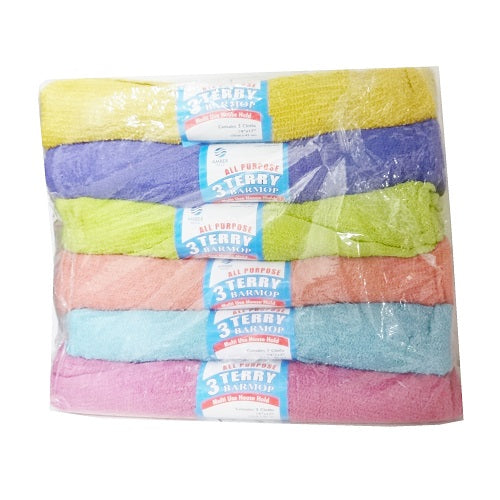 bar mop towels 3pk asst clrs -- 12 per box