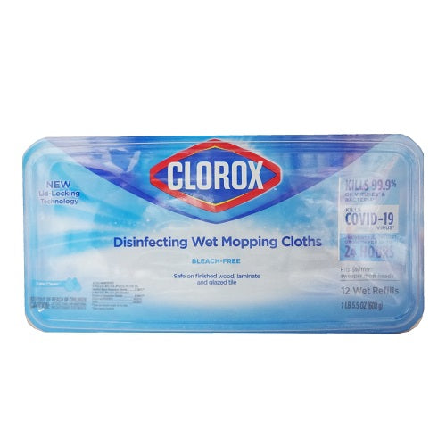 clorox wet mopping cloths 12ct blch free -- 6 per case